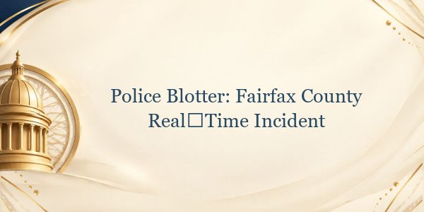 Police Blotter: Fairfax County Real‑Time Incident