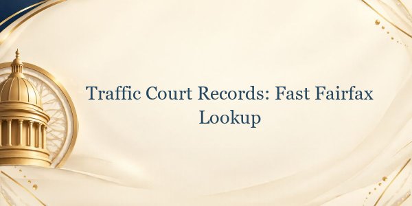 Traffic Court Records: Fast Fairfax Lookup
